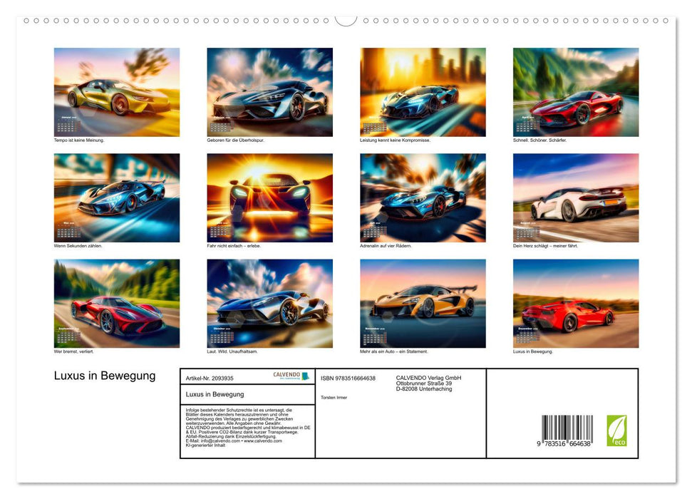 Luxus in Bewegung (CALVENDO Premium Wandkalender 2026)