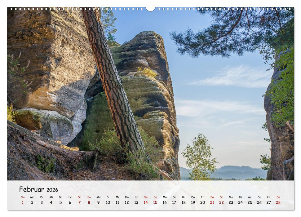Sächsische Schweiz - Beeindruckende Felsen und unberührte Natur (CALVENDO Wandkalender 2026)