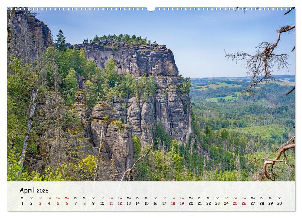 Sächsische Schweiz - Beeindruckende Felsen und unberührte Natur (CALVENDO Wandkalender 2026)