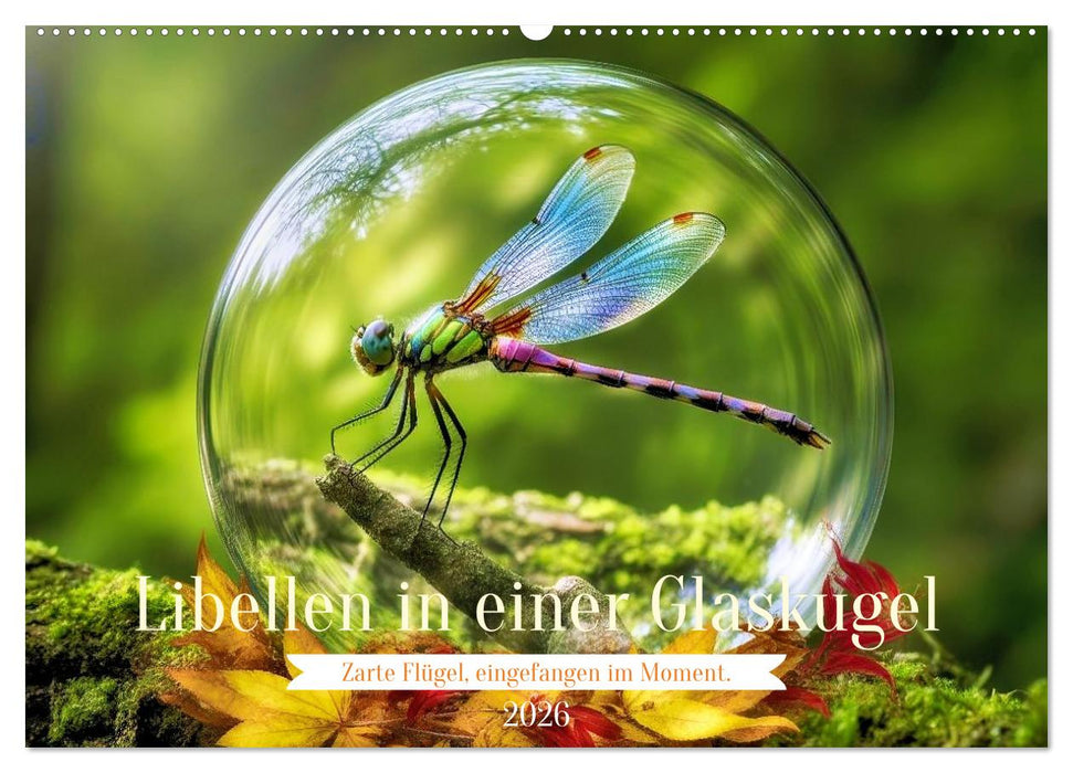 Libellen in einer Glaskugel (CALVENDO Wandkalender 2026)