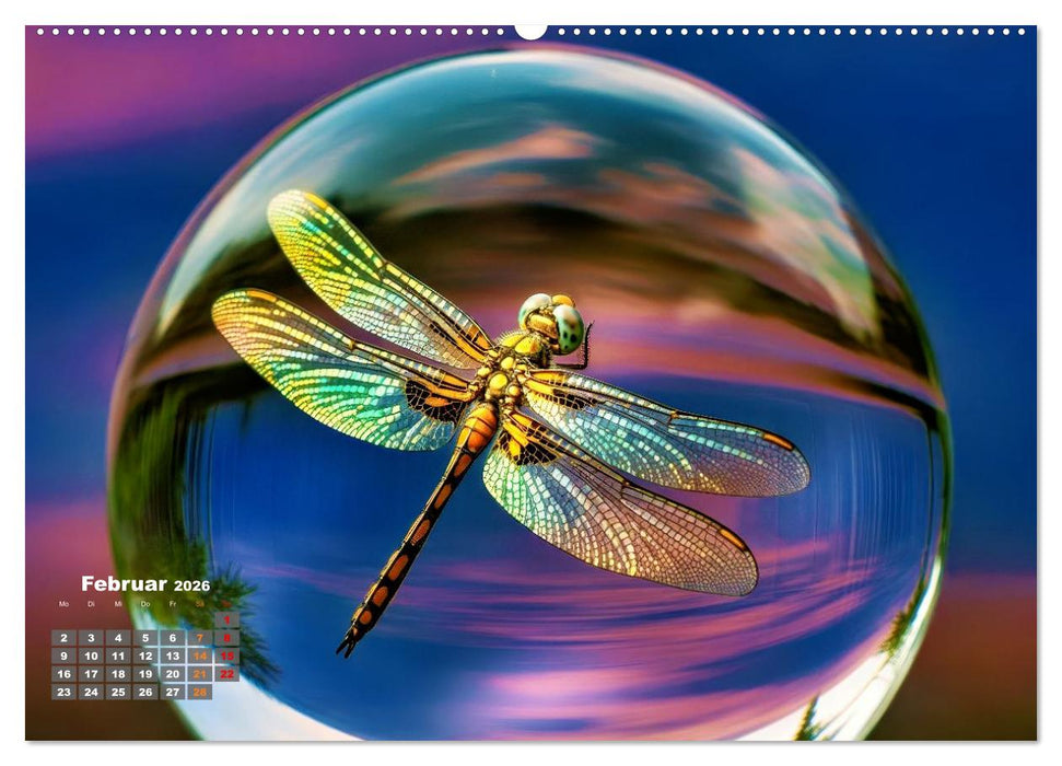 Libellen in einer Glaskugel (CALVENDO Wandkalender 2026)