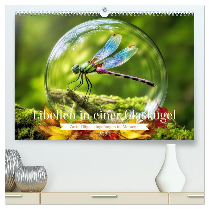 Libellen in einer Glaskugel (CALVENDO Premium Wandkalender 2026)