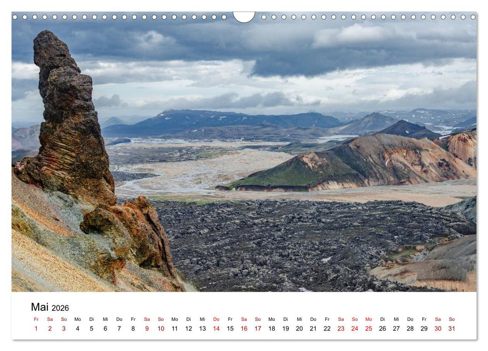 Island, Landmannalaugar: Regenbogenberge (CALVENDO Wandkalender 2026)