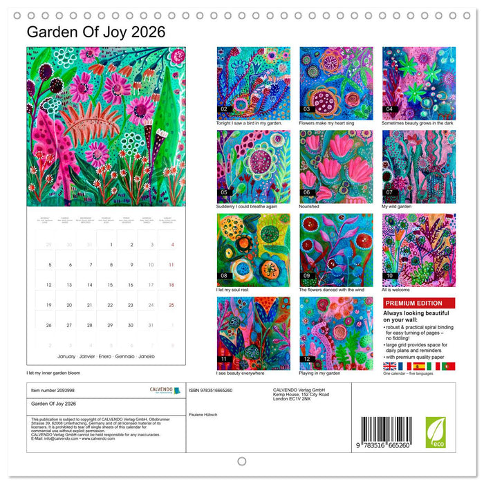 Garden Of Joy 2026 (CALVENDO Monthly Calendar 2026)