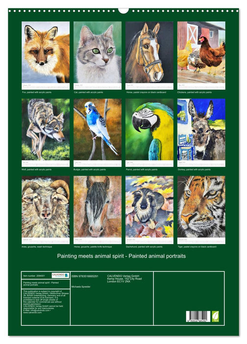 Painting meets animal spirit - Painted animal portraits (CALVENDO Monthly Calendar 2026)