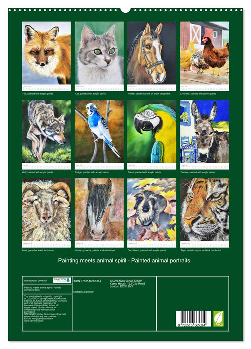 Painting meets animal spirit - Painted animal portraits (CALVENDO Premium-Calendar 2026)