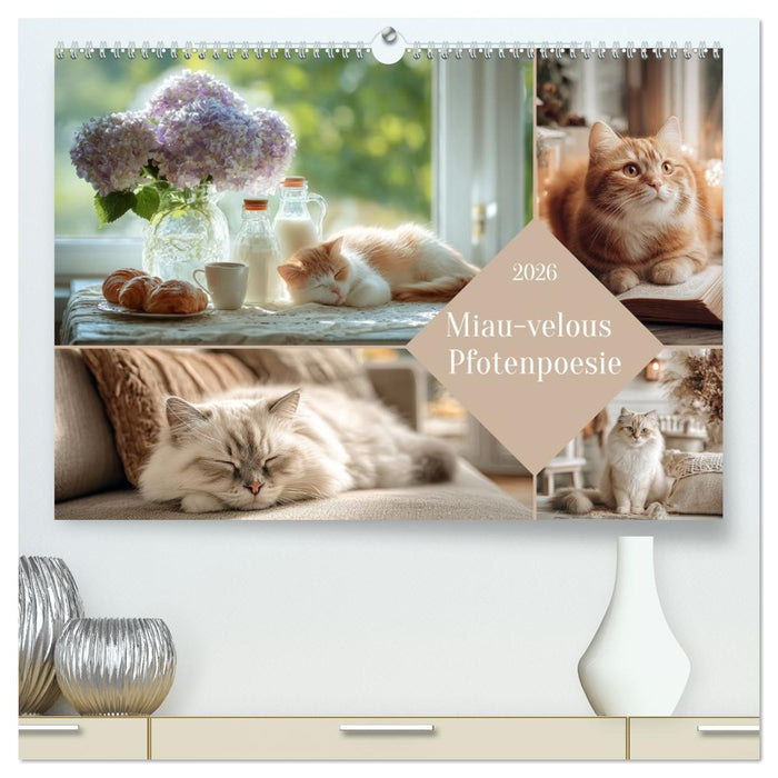 Miau-velous Pfotenpoesie (CALVENDO Premium Wandkalender 2026)