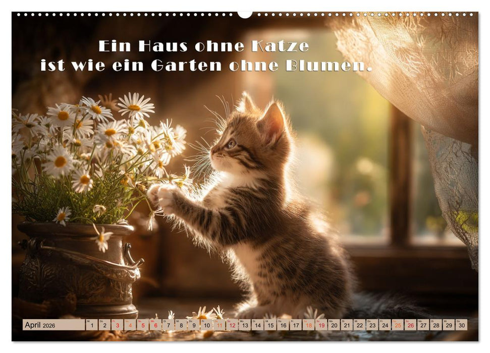 Miau-velous Pfotenpoesie (CALVENDO Premium Wandkalender 2026)