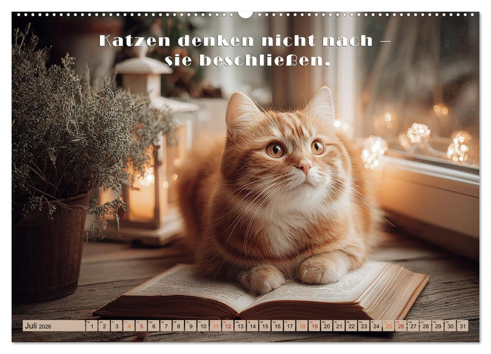 Miau-velous Pfotenpoesie (CALVENDO Premium Wandkalender 2026)