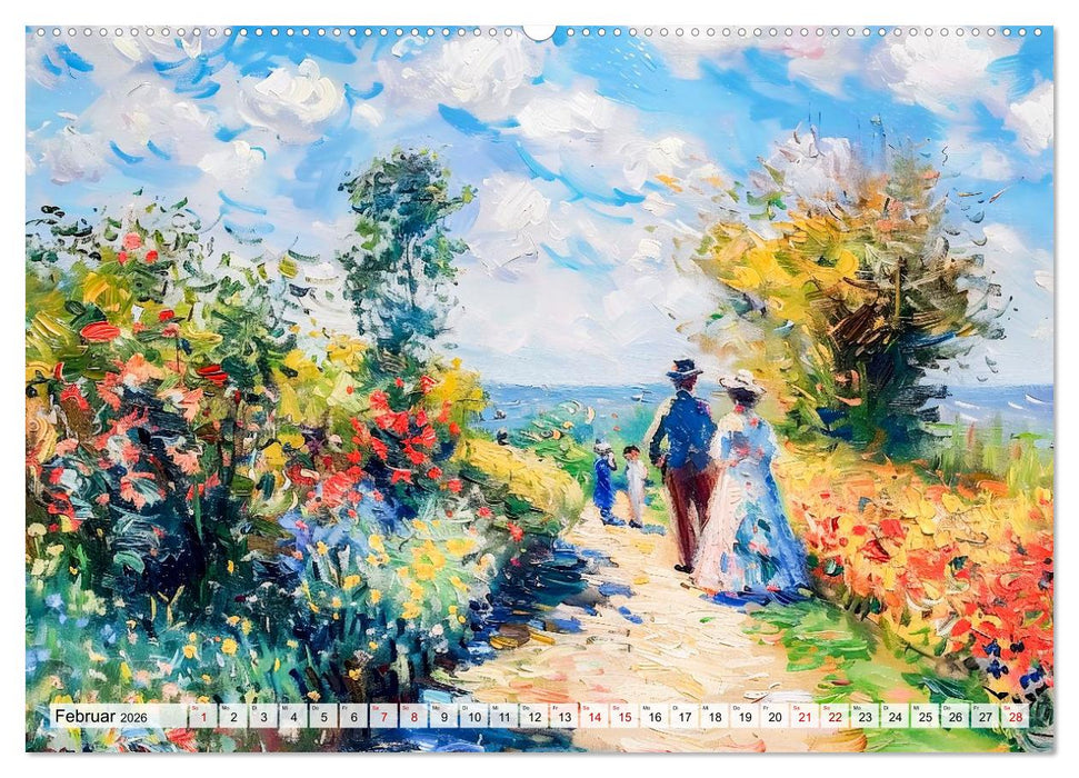 Gärten im Licht - Impressionistische Spaziergänge mit Blütenpracht (CALVENDO Wandkalender 2026)