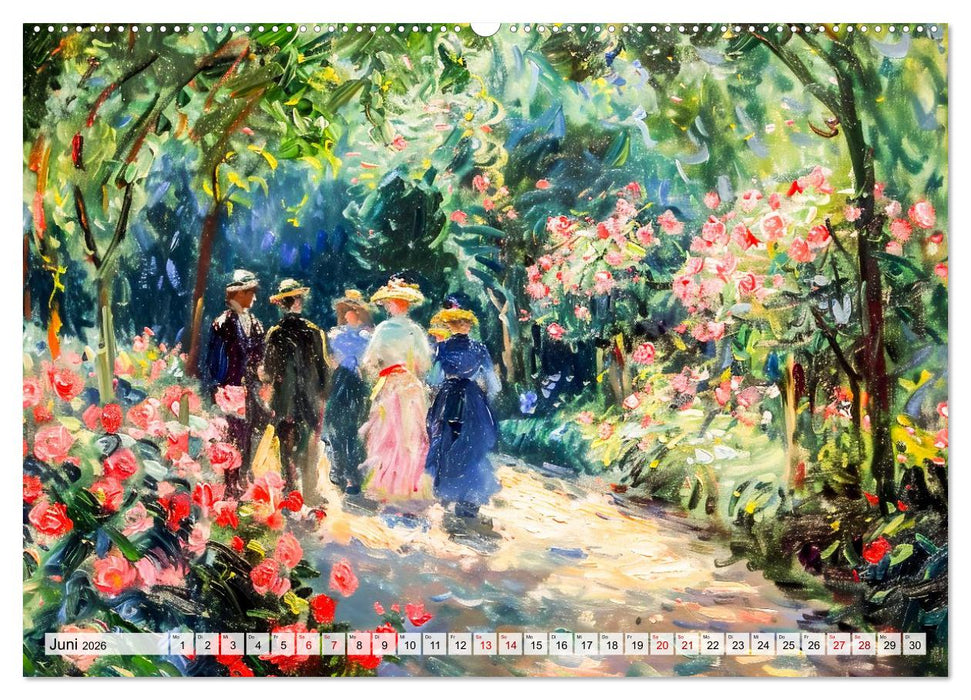 Gärten im Licht - Impressionistische Spaziergänge mit Blütenpracht (CALVENDO Premium Wandkalender 2026)