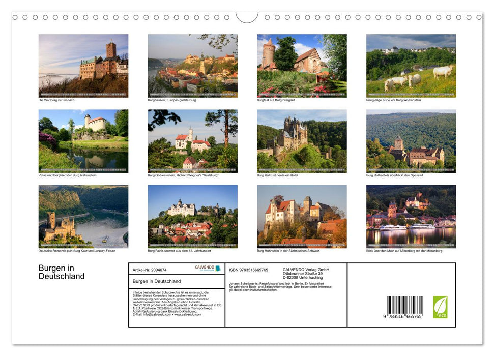 Burgen in Deutschland (CALVENDO Wandkalender 2026)