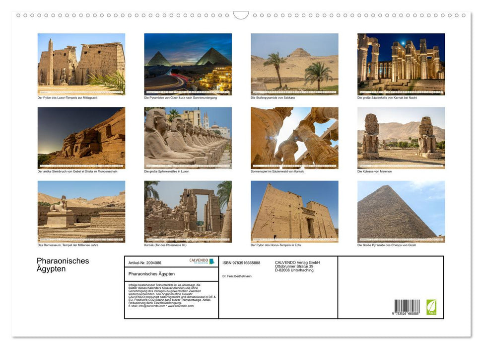 Pharaonisches Ägypten (CALVENDO Wandkalender 2026)