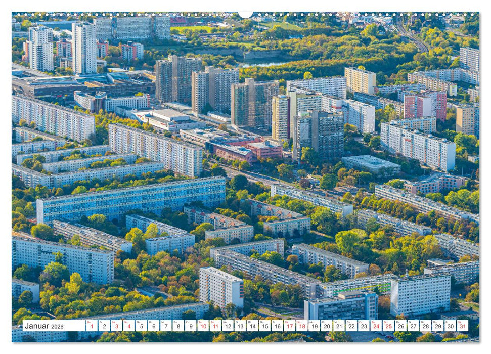 Halle an der Saale von oben (CALVENDO Wandkalender 2026)