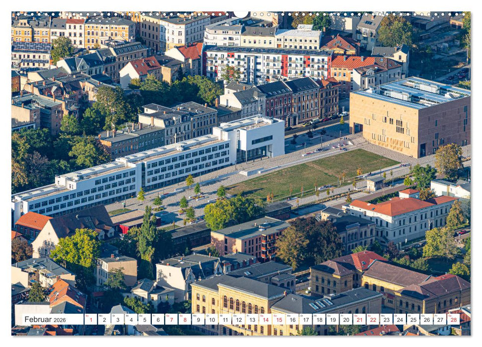 Halle an der Saale von oben (CALVENDO Wandkalender 2026)