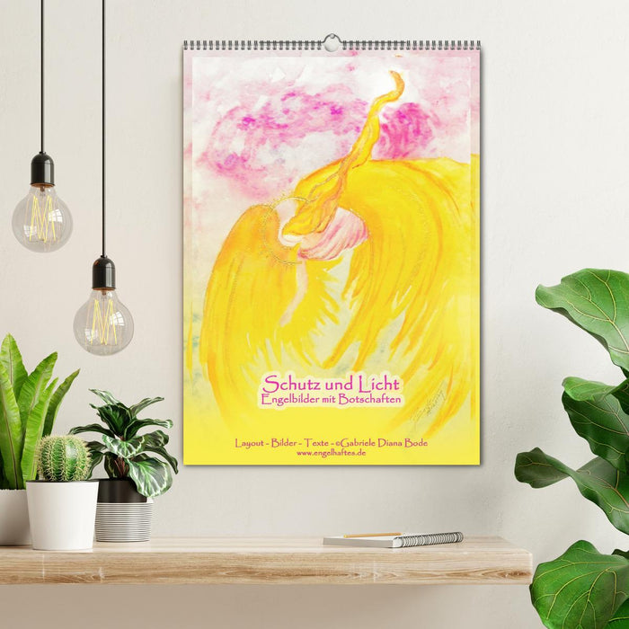 Schutz und Licht: Engelbilder mit Botschaften (CALVENDO Wandkalender 2026)