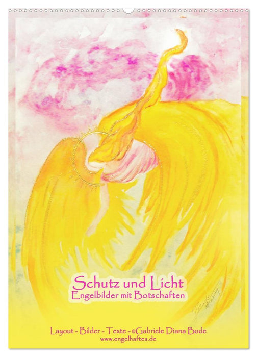 Schutz und Licht: Engelbilder mit Botschaften (CALVENDO Wandkalender 2026)