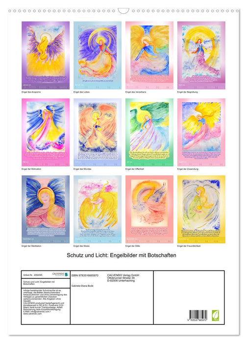 Schutz und Licht: Engelbilder mit Botschaften (CALVENDO Wandkalender 2026)