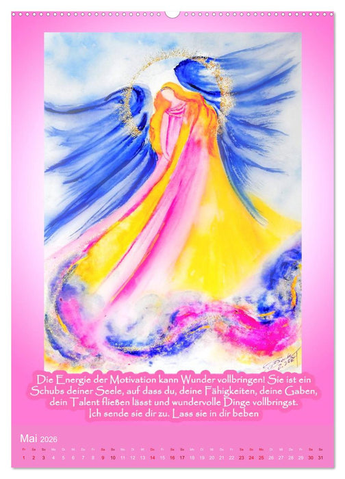 Schutz und Licht: Engelbilder mit Botschaften (CALVENDO Wandkalender 2026)