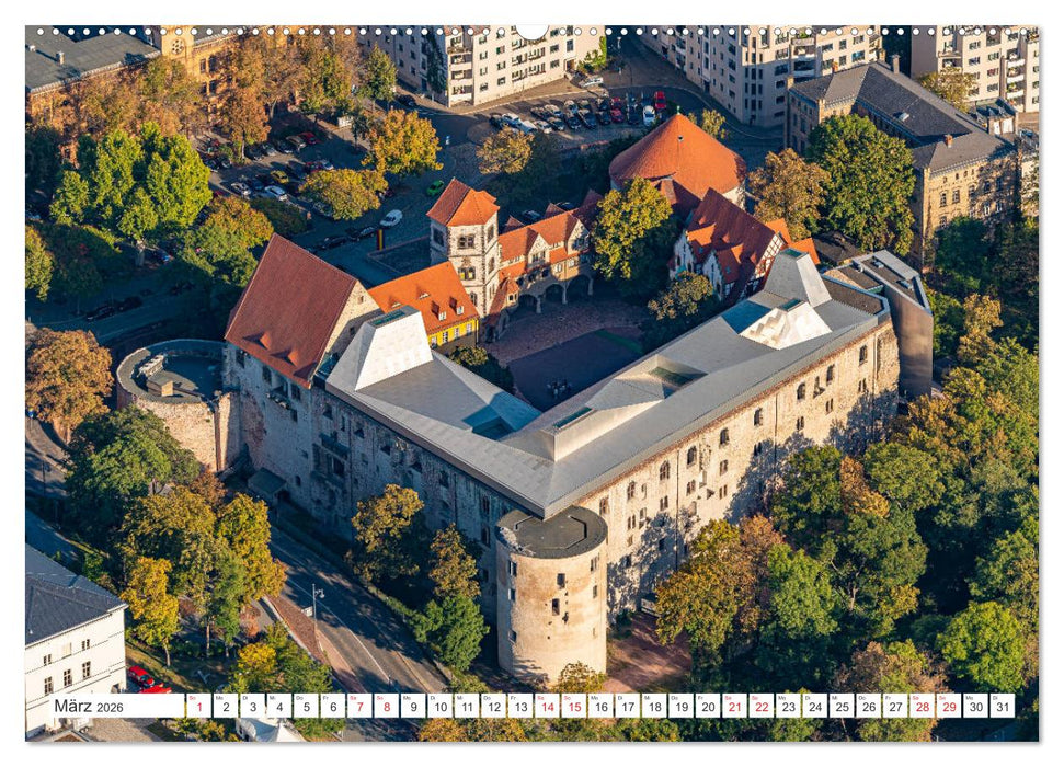 Halle an der Saale von oben (CALVENDO Premium Wandkalender 2026)