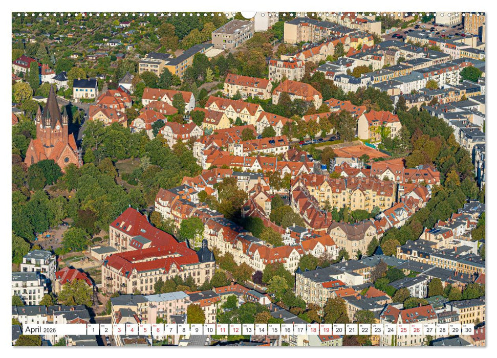 Halle an der Saale von oben (CALVENDO Premium Wandkalender 2026)