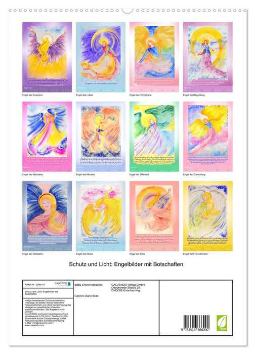Schutz und Licht: Engelbilder mit Botschaften (CALVENDO Premium Wandkalender 2026)