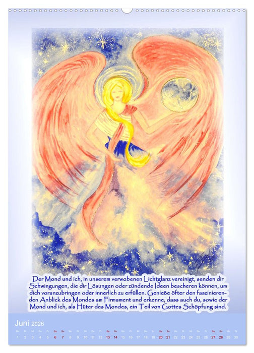 Schutz und Licht: Engelbilder mit Botschaften (CALVENDO Premium Wandkalender 2026)