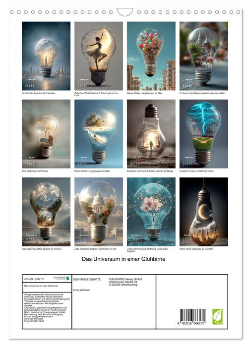 Das Universum in einer Glühbirne (CALVENDO Wandkalender 2026)