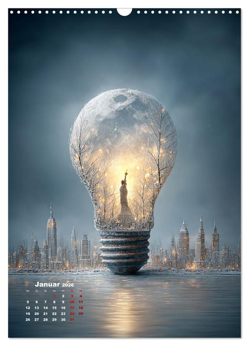 Das Universum in einer Glühbirne (CALVENDO Wandkalender 2026)