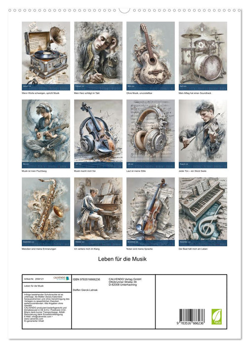 Leben für die Musik (CALVENDO Premium Wandkalender 2026)