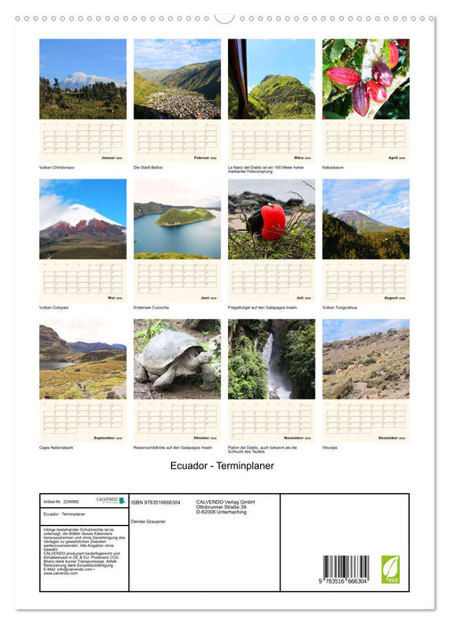 Ecuador - Terminplaner (CALVENDO Premium Wandkalender 2026)