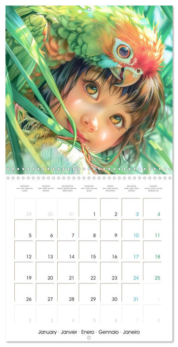 Mangas – Des amitiés animales (CALVENDO Calendrier mensuel 2026)