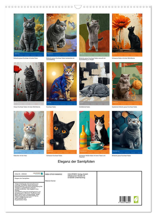 Eleganz der Samtpfoten (CALVENDO Wandkalender 2026)