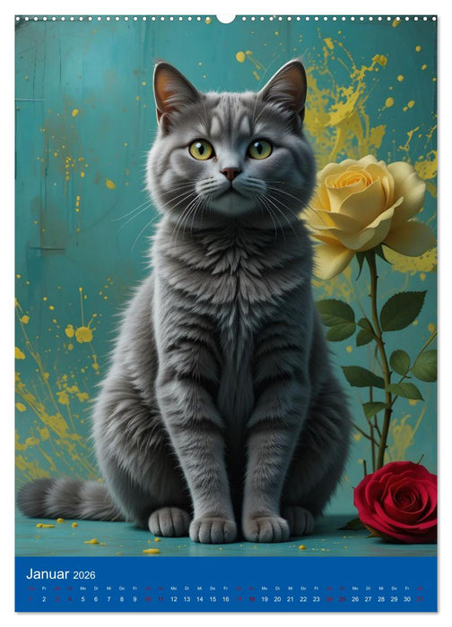 Eleganz der Samtpfoten (CALVENDO Wandkalender 2026)