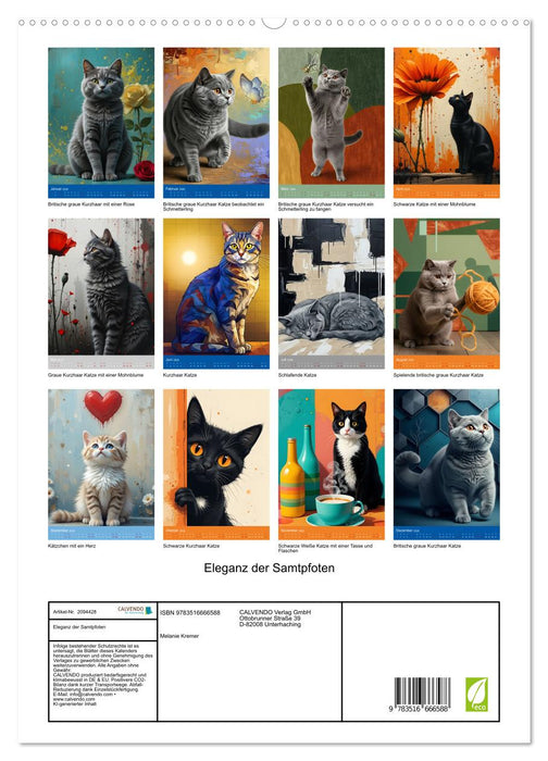 Eleganz der Samtpfoten (CALVENDO Premium Wandkalender 2026)