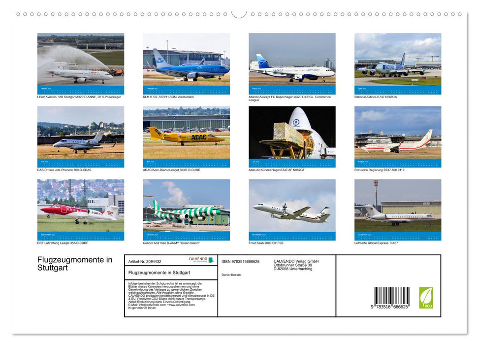 Flugzeugmomente in Stuttgart (CALVENDO Premium Wandkalender 2026)