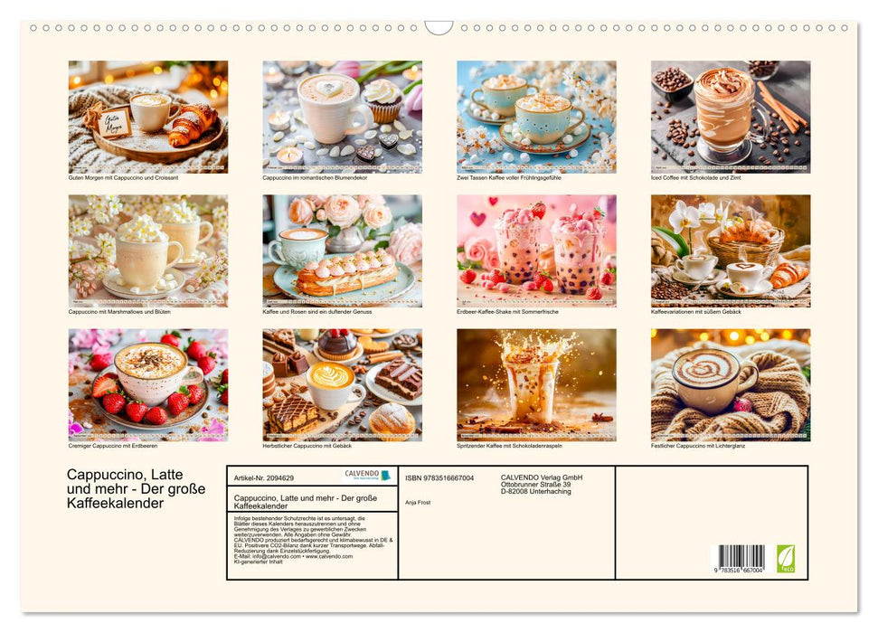 Cappuccino, Latte und mehr - Der große Kaffeekalender (CALVENDO Wandkalender 2026)