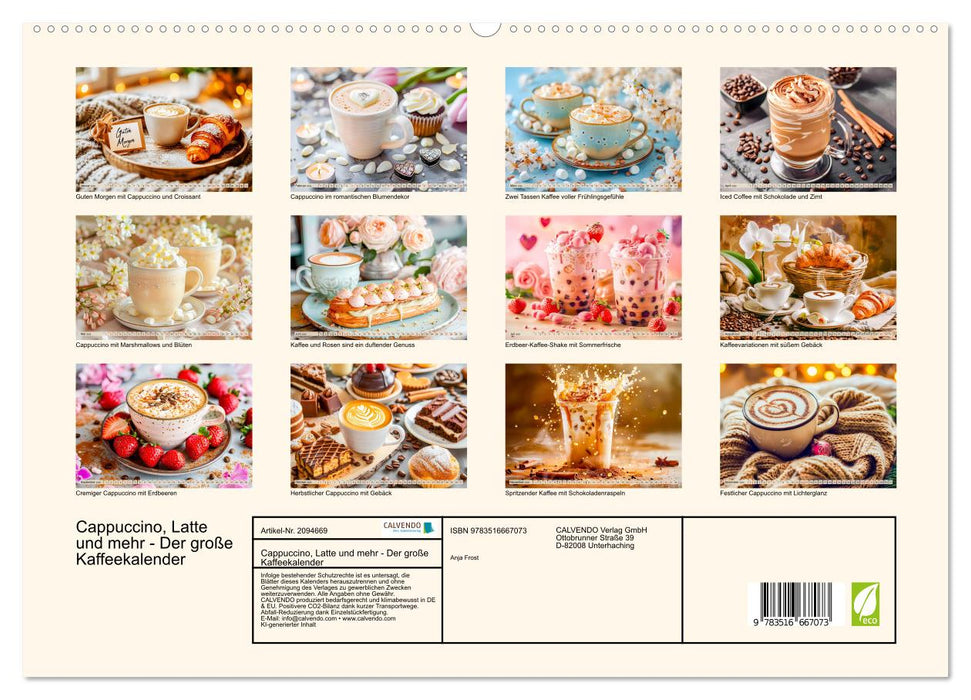 Cappuccino, Latte und mehr - Der große Kaffeekalender (CALVENDO Premium Wandkalender 2026)