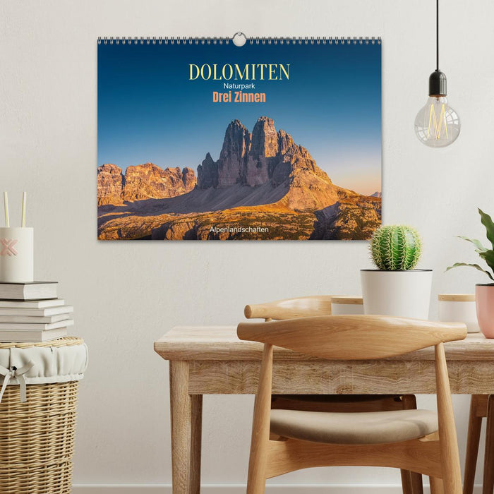 Dolomiten, Drei Zinnen Naturpark: Alpenlandschaften (CALVENDO Wandkalender 2026)