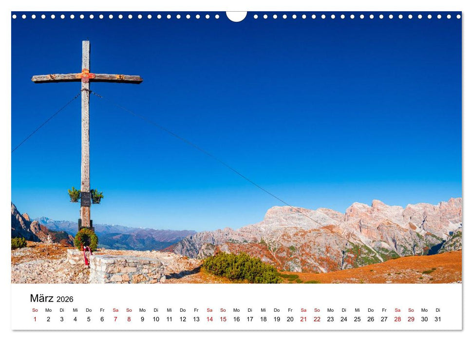 Dolomiten, Drei Zinnen Naturpark: Alpenlandschaften (CALVENDO Wandkalender 2026)