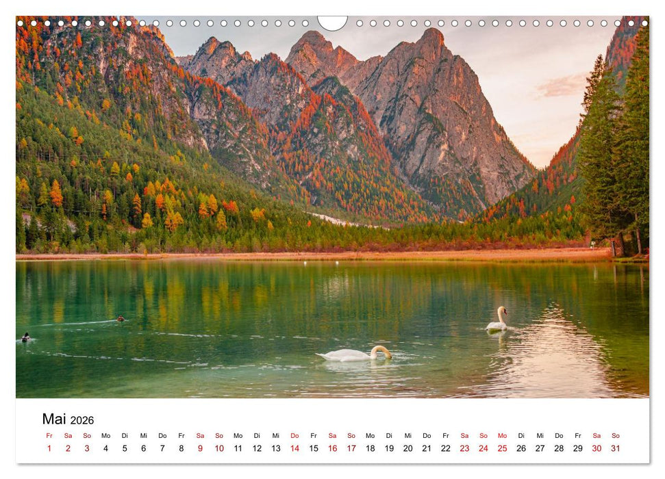 Dolomiten, Drei Zinnen Naturpark: Alpenlandschaften (CALVENDO Wandkalender 2026)
