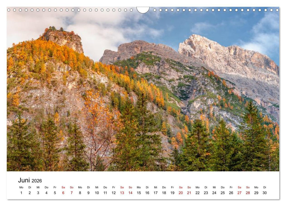Dolomiten, Drei Zinnen Naturpark: Alpenlandschaften (CALVENDO Wandkalender 2026)