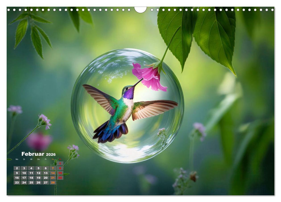 Kolibri in der Glaskugel (CALVENDO Wandkalender 2026)