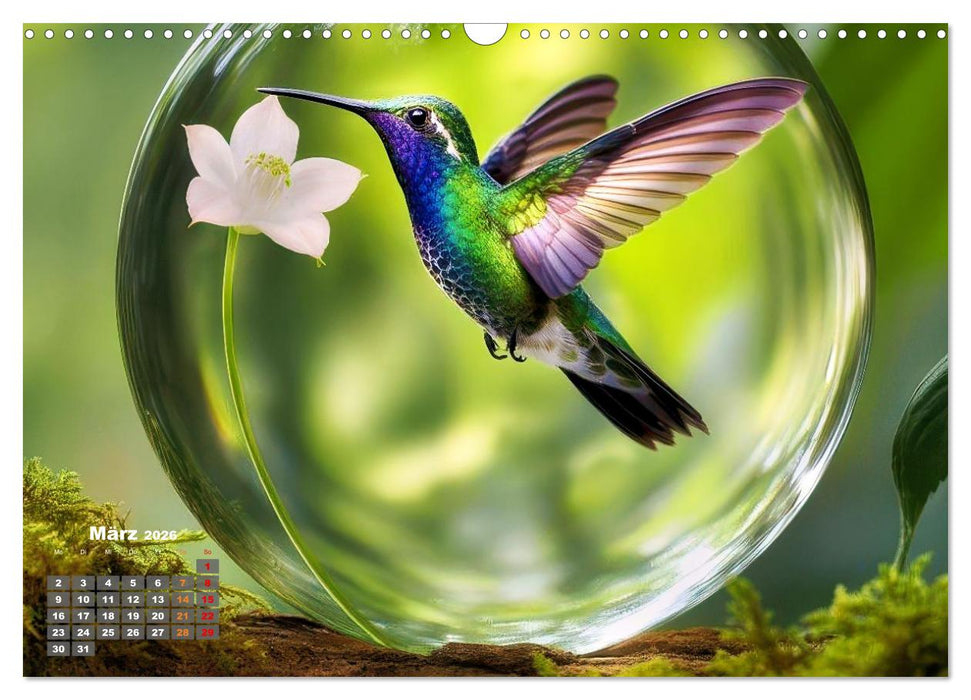 Kolibri in der Glaskugel (CALVENDO Wandkalender 2026)