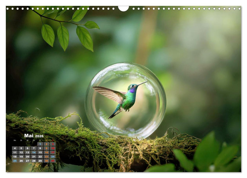 Kolibri in der Glaskugel (CALVENDO Wandkalender 2026)