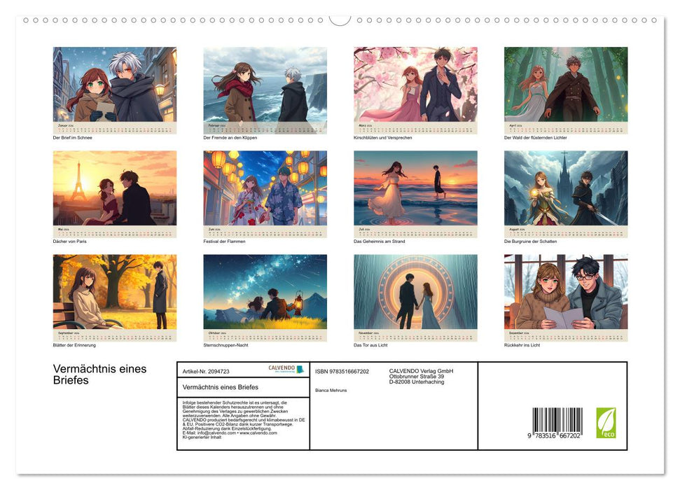 Vermächtnis eines Briefes (CALVENDO Premium Wandkalender 2026)