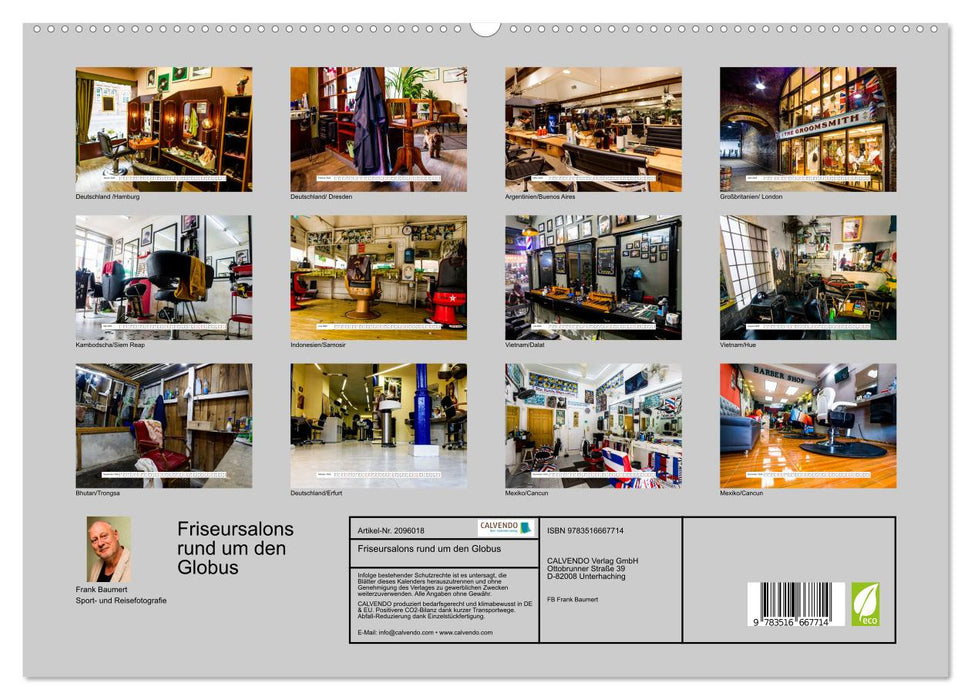 Friseursalons rund um den Globus (CALVENDO Premium Wandkalender 2026)