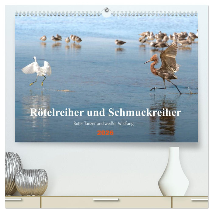 Rötelreiher und Schmuckreiher (CALVENDO Premium Wandkalender 2026)