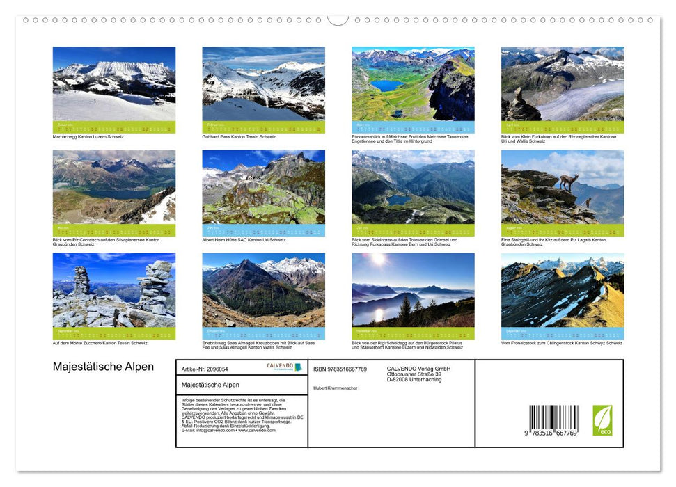 Majestätische Alpen (CALVENDO Premium Wandkalender 2026)