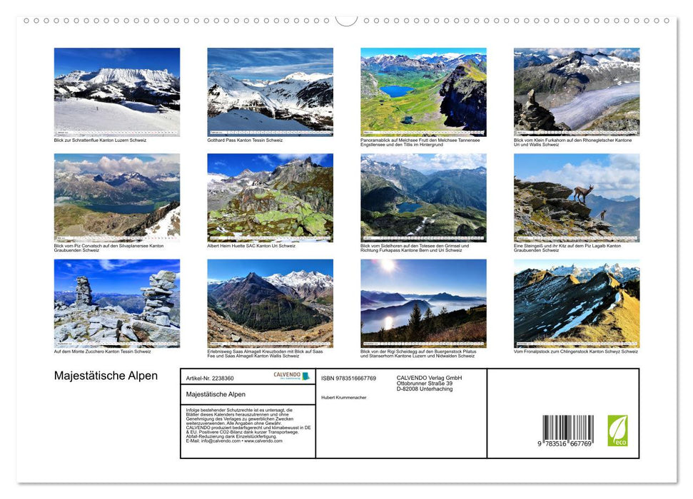 Majestätische Alpen (CALVENDO Premium Wandkalender 2026)